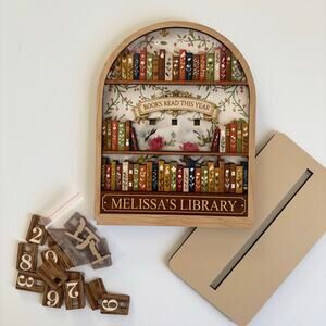 Melissa’s Library Personalized Books Read Tracker Counter Bookshelf Decor